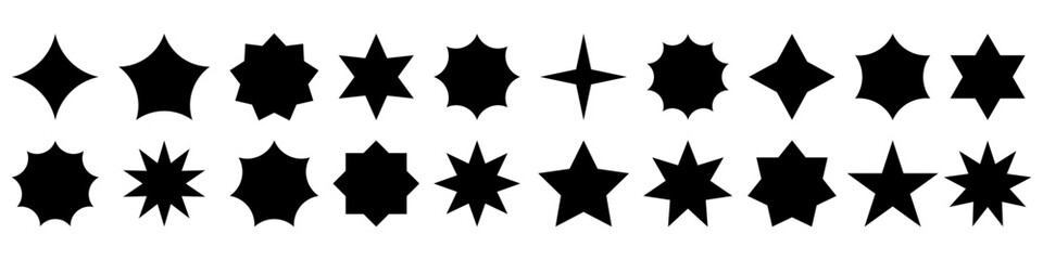 Fototapeta na wymiar Different stars icon sign set