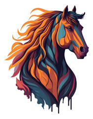 Fototapeta na wymiar Horse head t-shirt printing design Generative Ai