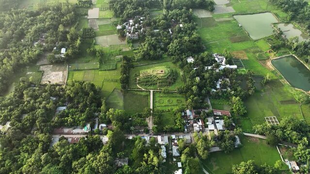 Buddhist Vihara. Ruins of ancient Buddhist temple, Behula laksindar basar ghar, Gokul Medh