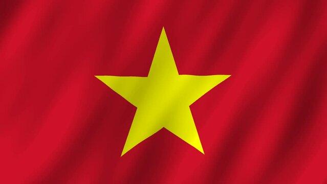 Flag of the Vietnam waving animation. looping National Vietnam flag animation background 4k