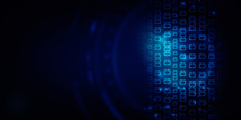 2d illustration Abstract futuristic electronic circuit technology background