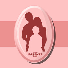 A pendant containing a family image and bold text on pink background to commemorate National Parents’ Day on July 23