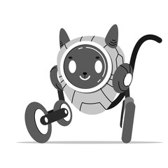 Cute wheeled electronic autonomous pet cat robot ai artificial intelligence