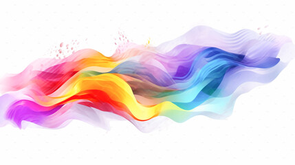 AI Generated Rainbow Wave Splash on Transparent Background - Colorful Design Element for Modern Art