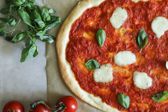 Homemade Vegan Margherita Pizza Food Photography