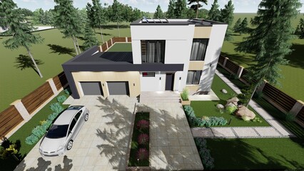 cozy apartments, modern house in the village, modern apartments, modern frame house, two-storey house, house for a young family