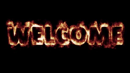 fiery font burning text fire -  red blue green flames - welcome