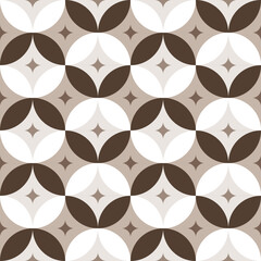 Seamless circle and flower background. Vector Illustration