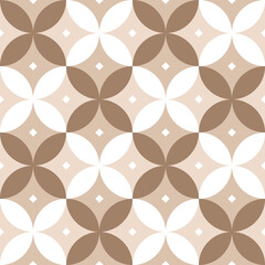 Seamless pattern. Flower and circle background. Vector Illustration