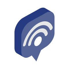Isolated wifi connection on bubble chat icon Vector