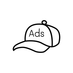 Advertising on hat icon