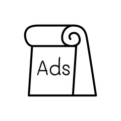 Advertising on paper bag icon