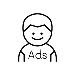 Advertising on t-shirt icon