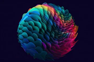 Foto op Canvas Abstract 3d rendering of polygonal sphere. Geometric shape.AI generated © surassawadee