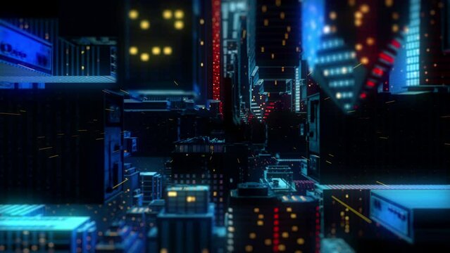 A 3d City Upside Down