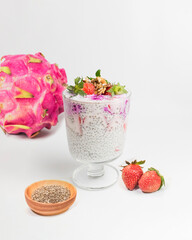 Chia Pudding with Granola and Strawberry