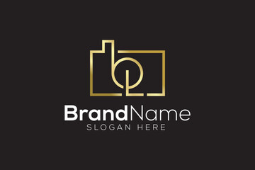 Luxurious photography logo design vector template