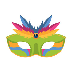 Obraz premium Isolated colored carnival mask with feathers icon Vector