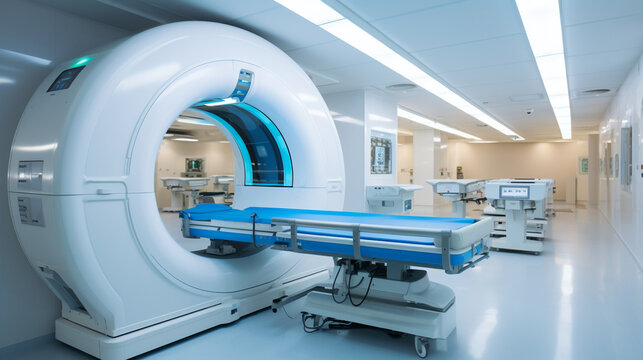 A nuclear medicine department with advanced gamma cameras and radiopharmaceutical preparation facilities Generative AI