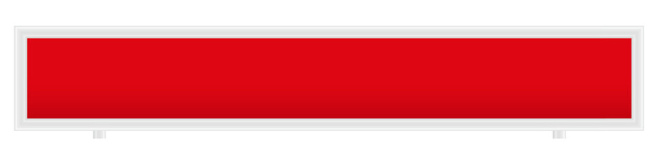 Empty framed long red banner, signboard. 3D realistic vector illustration