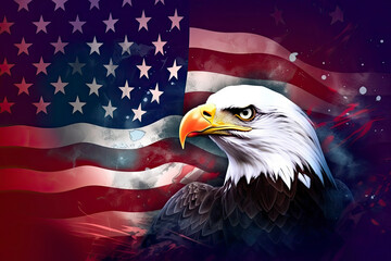 graphic of eagle head american icon logo design template.AI generated