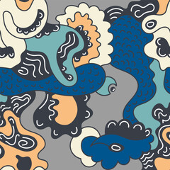 Abstract unusual seamless artwork with psychedelic pattern