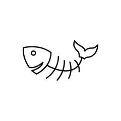 Fish bone line icon vector design