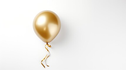 Gold balloon on white background. Generative AI