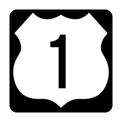 US 1 Road Sign, US Route 1, Isolated Road Sign vector
