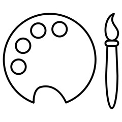 paintbrush and pallette. creative icon