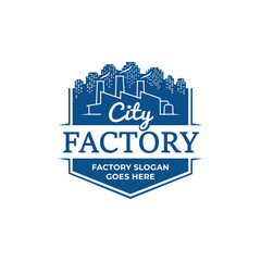 City factory logo design template. Vector and illustration.