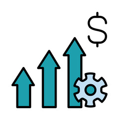 Filled Line Sales force Management design vector icon design vector line icon svg