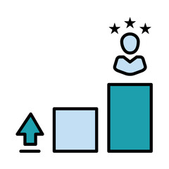 Filled Line career growt star design vector icon design vector line icon svg