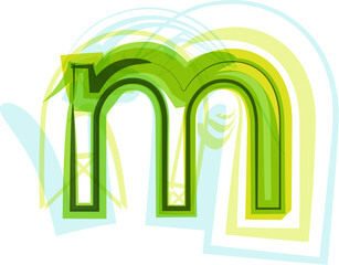 Ecology vegan green eco element organic symbol artistic Font