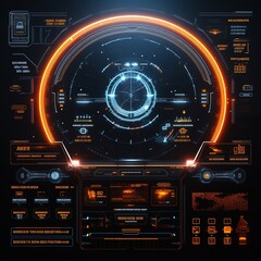 Obraz premium Futuristic HUD Interface Screen Design.Hud,GUI for game background design. Technology background. Digital data