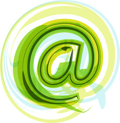 Obraz premium Ecology vegan green eco element organic symbol artistic Font