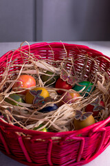 Easter eggs with butterfly decorations