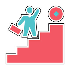 Sticker Career Ladder design vector icon design vector line icon svg