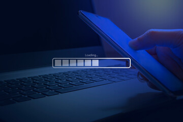online data transfer progress bar, downloading status