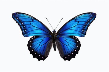 blue butterfly isolated on white background with 8k high resolution