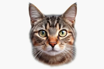 cat front pose isolated on white background with 8k high resolution