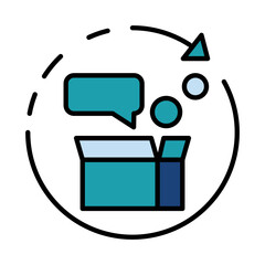 Filled Line productivity box design vector icon design vector line icon svg