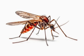 mosquito closeup isolated on white background