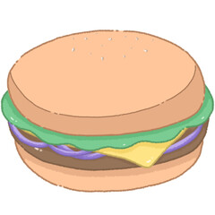 hamburger cheese vegetables tomato cute