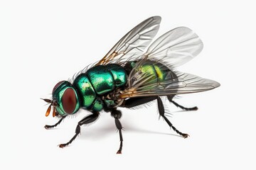 fly closeup isolated on white background with 8k high resolution