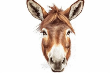 Obraz na płótnie Canvas donkey head isolated on white background with 8k high resolution