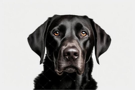 black labrador puppy isolated on white background with 8k high resolution