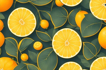 Seamless pattern with lemons. Citrus background.