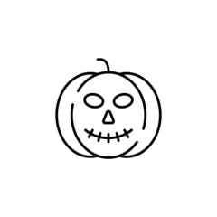 Fotobehang Pumpkin line icon vector design © Kusdarti