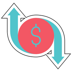 Sticker Borrow arrow design vector icon design vector line icon svg